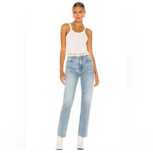 RE/DONE Women’s White Ribbed Scoop Neck Tank Top Bodysuit